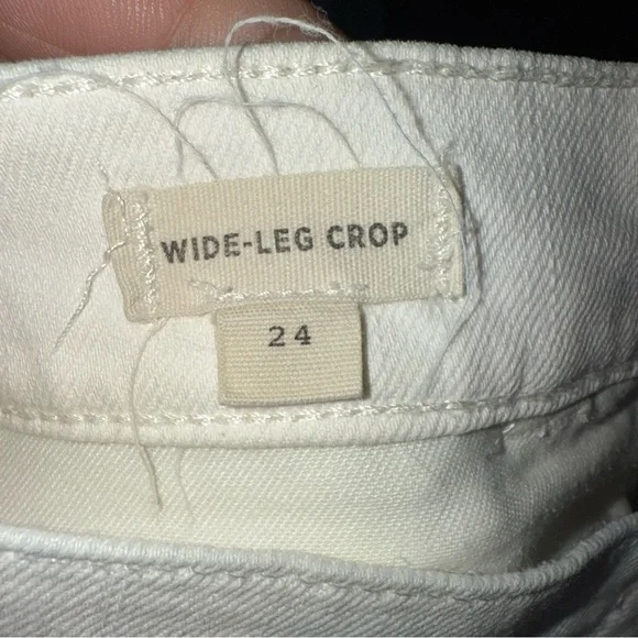 MADEWELL Wide Leg Cropped Jean White Size 24 - Picture 4 of 5
